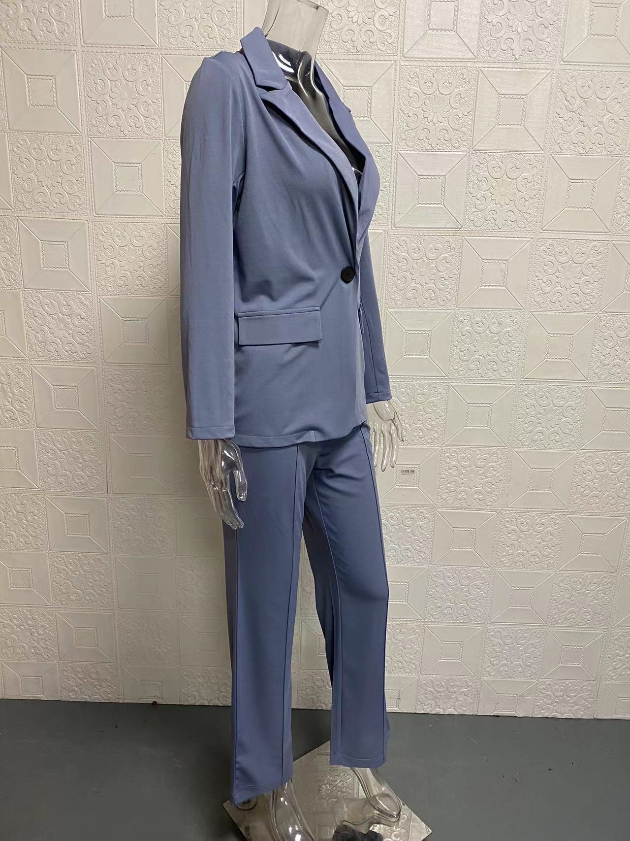 Spring/Summer Fashion Turn-Down Collar Blazer Pants Set 32