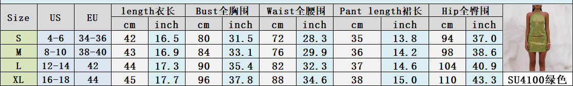 Women's Sexy Sequin Strap Crop Top Bodycon Skirt Set 6