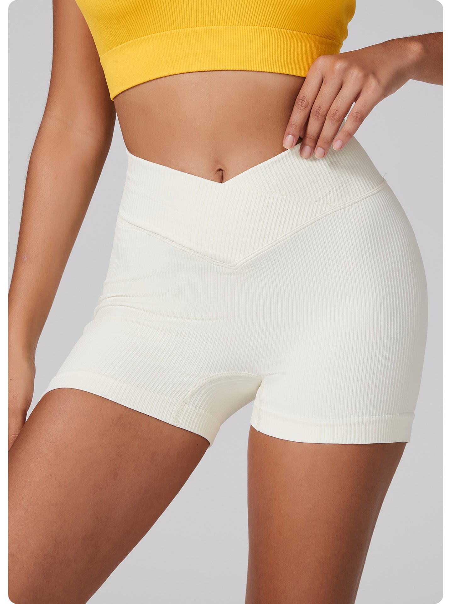 Sports Shorts Women's High Waist Butt Lift Quick Drying Tight Fitting Fitness Running Yoga Pants 8