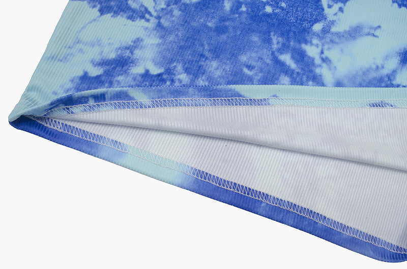 Women Spring Summer Print Stand Collar Long Sleeve Bodycon Dress 13