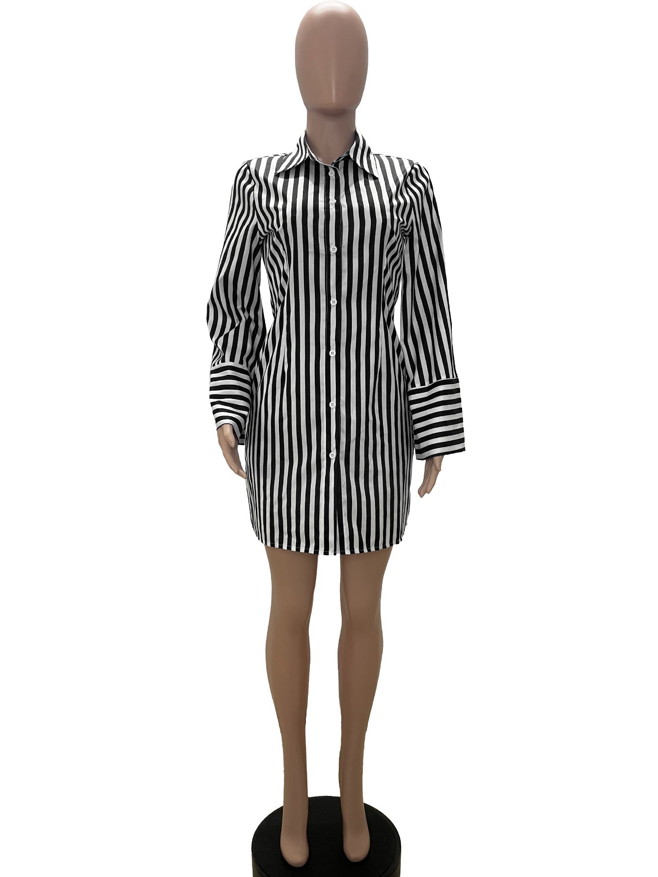 Women's Autumn And Winter Printed Striped Dress 11
