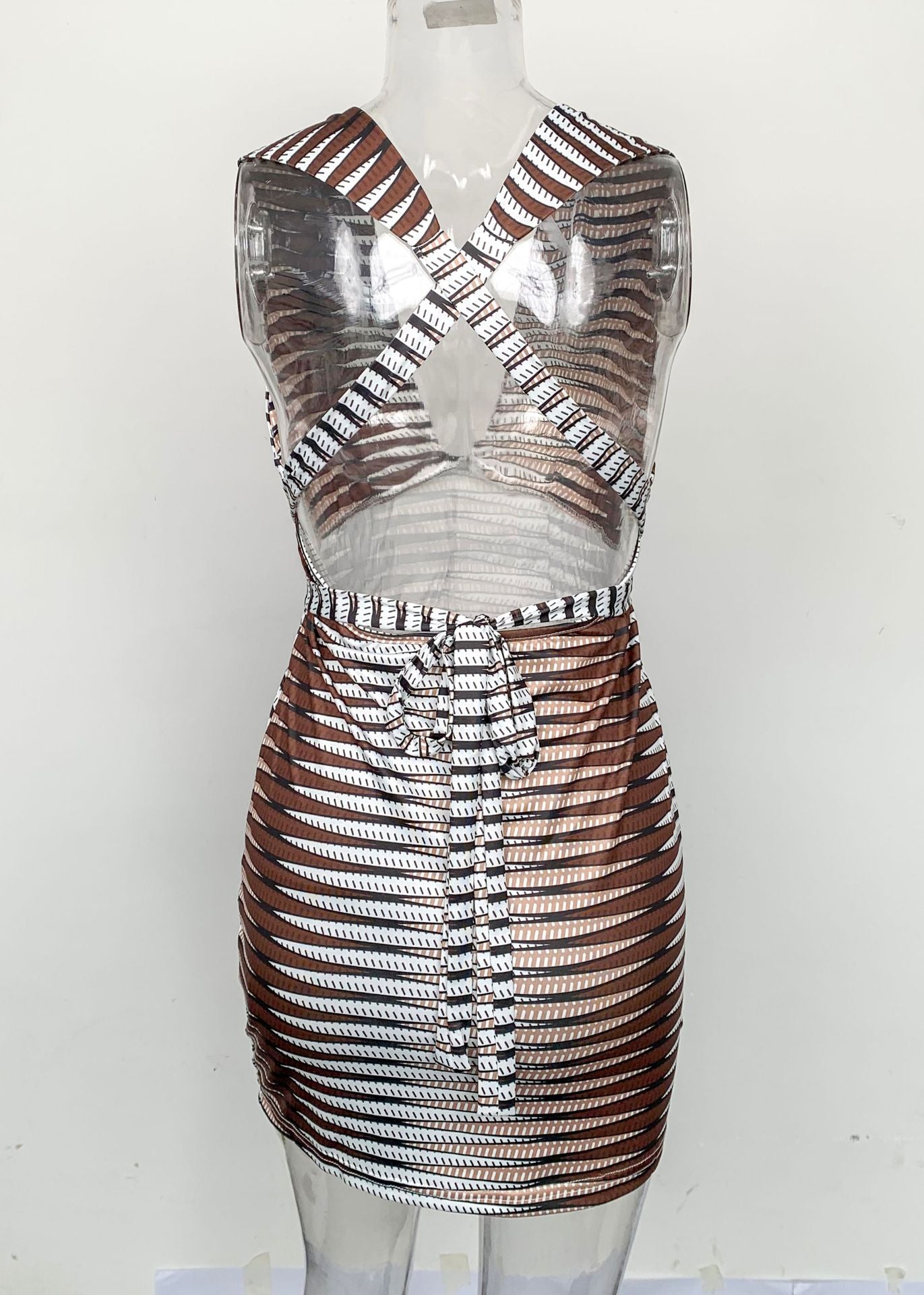 Women Summer Lace-Up Sleeveless Backless Mini Dress 16