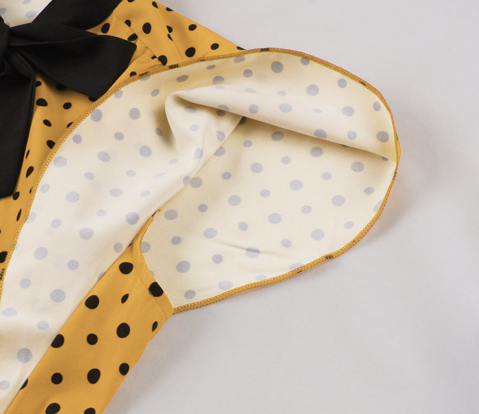 Women's Short-Sleeve Round Neck Knee-Length Retro Polka Dot A-line Dress 16