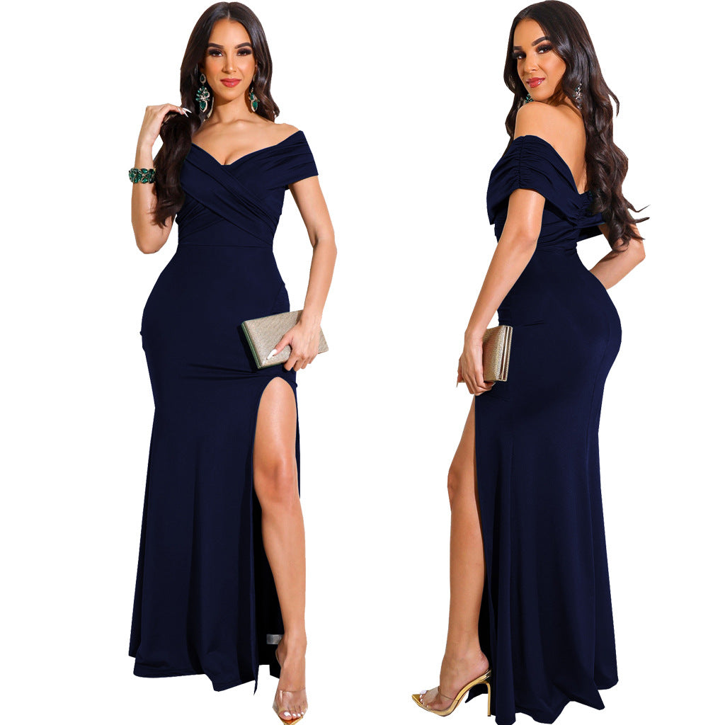Women Sexy V-Neck Sleeveless Slit Long Dress 6