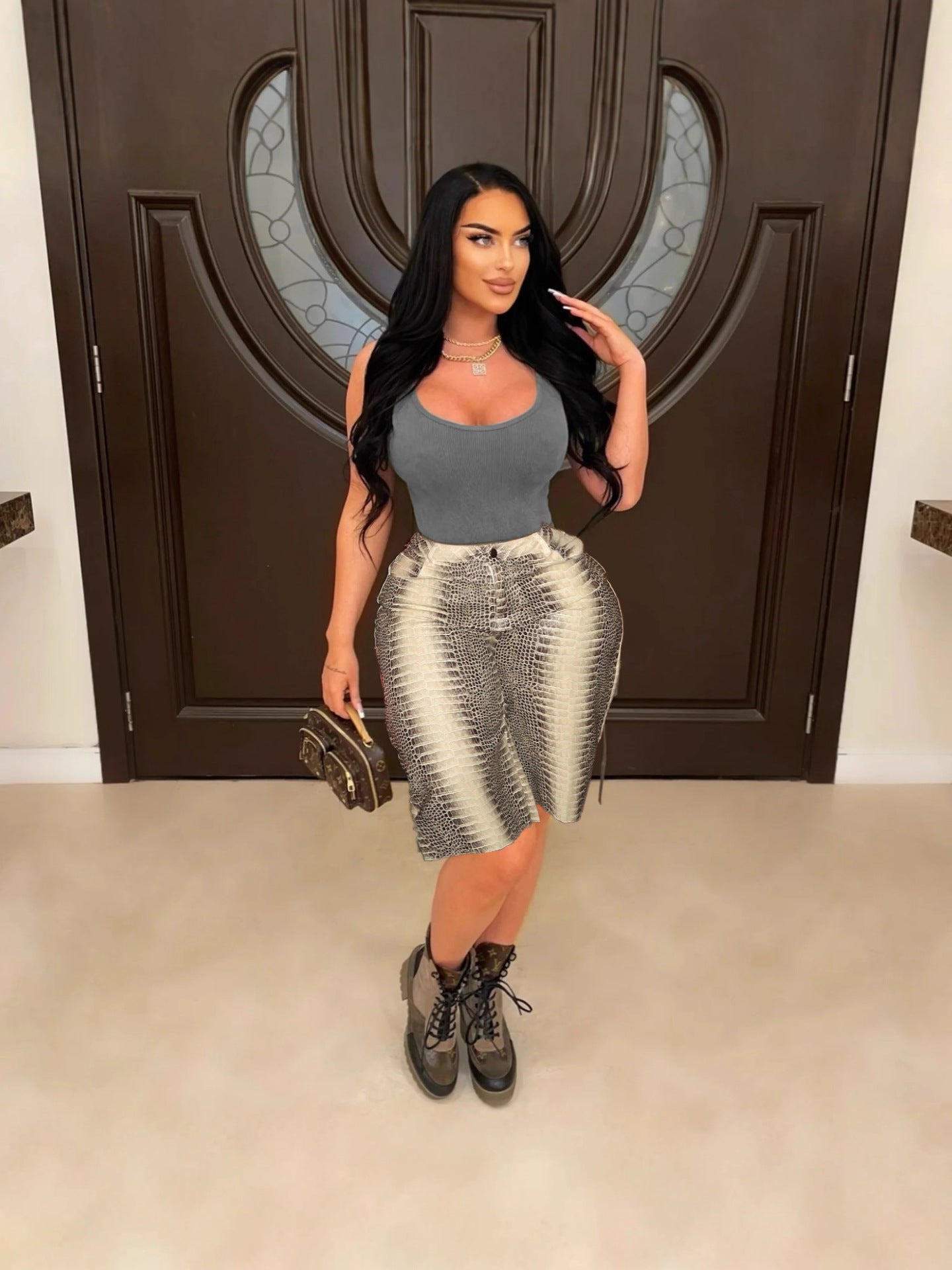 Women Sexy Printed Cropped Shorts 4