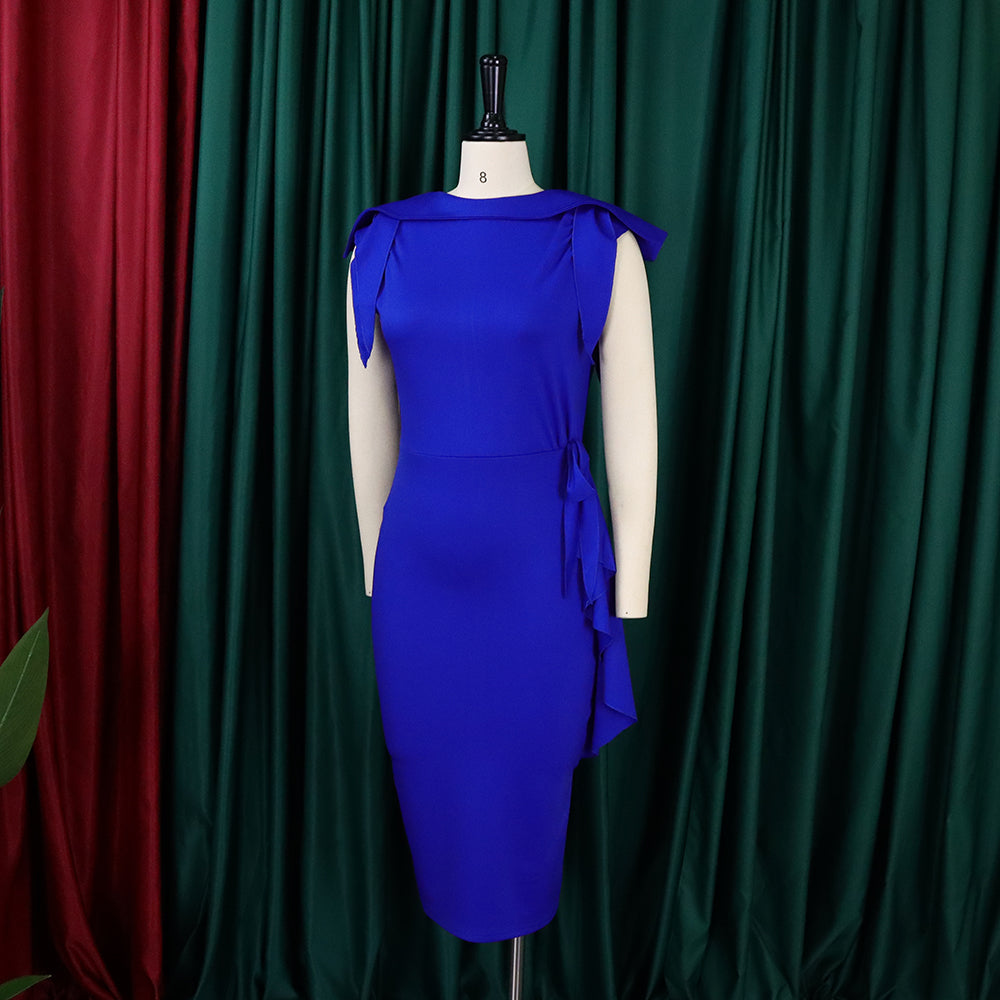 Women Summer Elegant Sleeveless Ruffles Dress 18