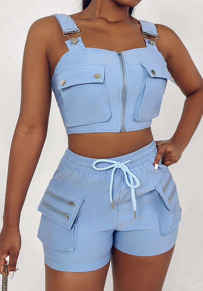 Women Tank Top and Cargos Shorts two-piece set
