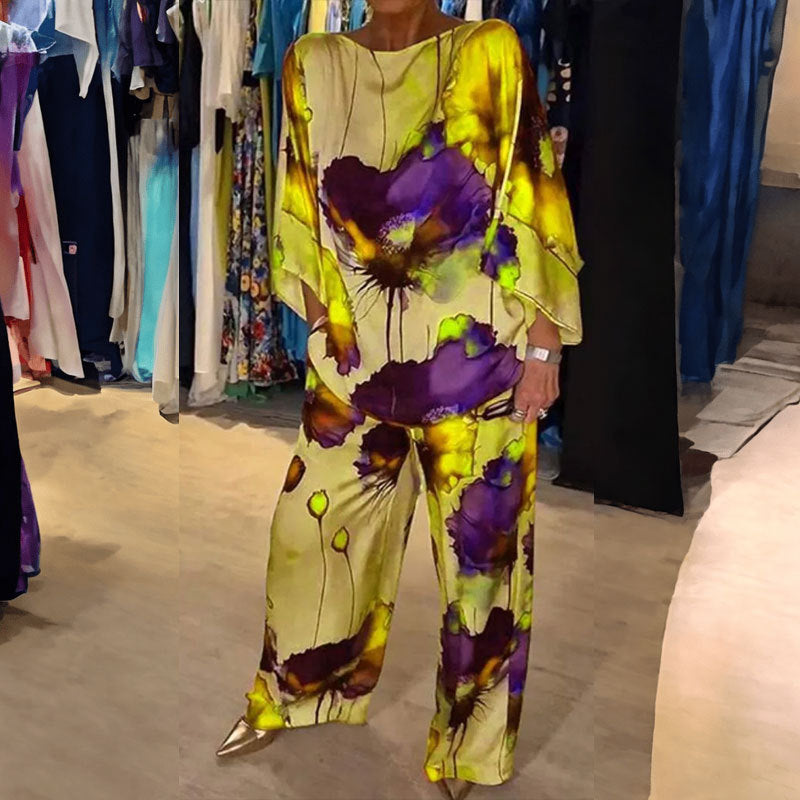 Women Autumn Elegant Casual Top and Wide-Leg Pants Two Piece Set 7