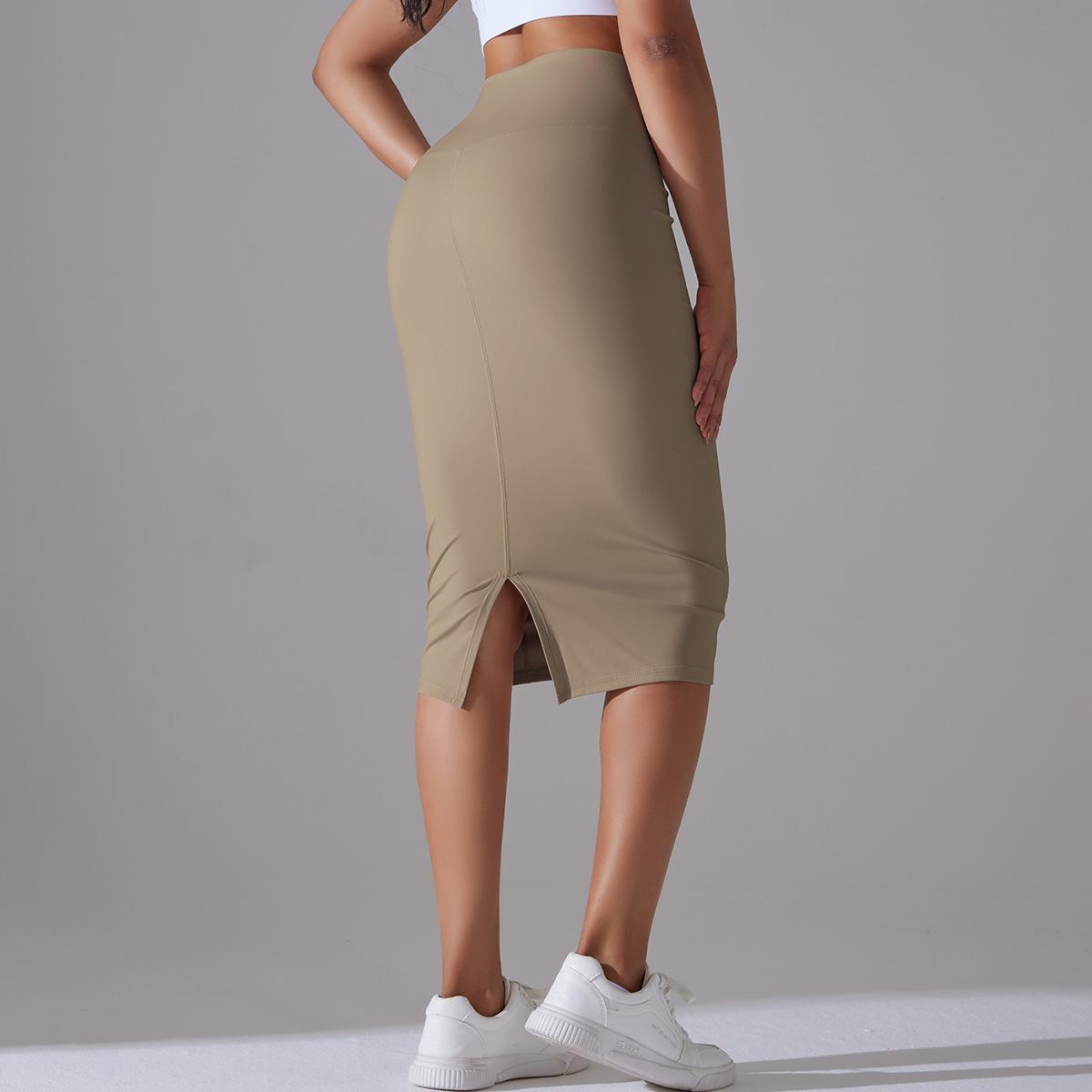 Women High Waist Stretch Slit Sports Skirt 54