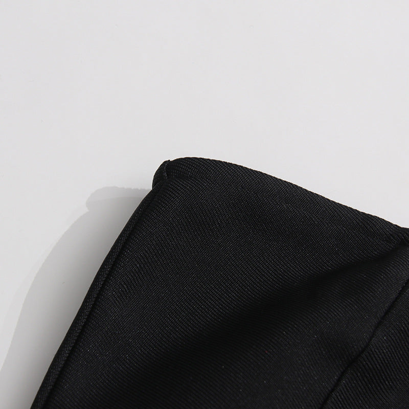 Chic Elegant Black & White Strapless Bandage Dress 9