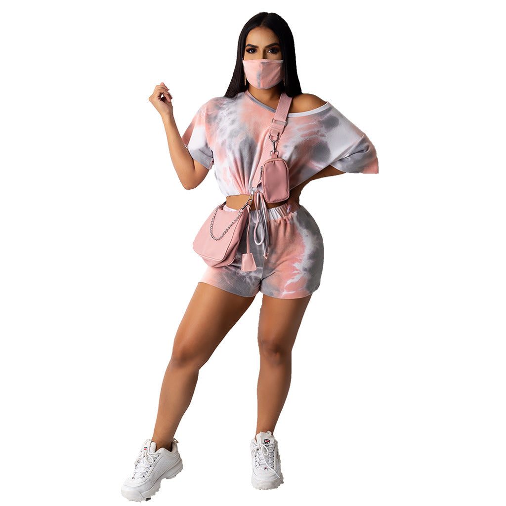 Women Casual Print Top and Shorts Two-piece suit 5