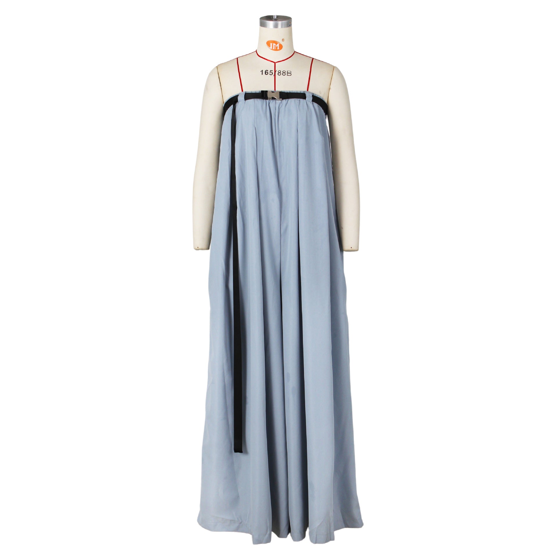 Sexy Ladies Fashion Straples Wide Leg Jumpsuit With Belt 10