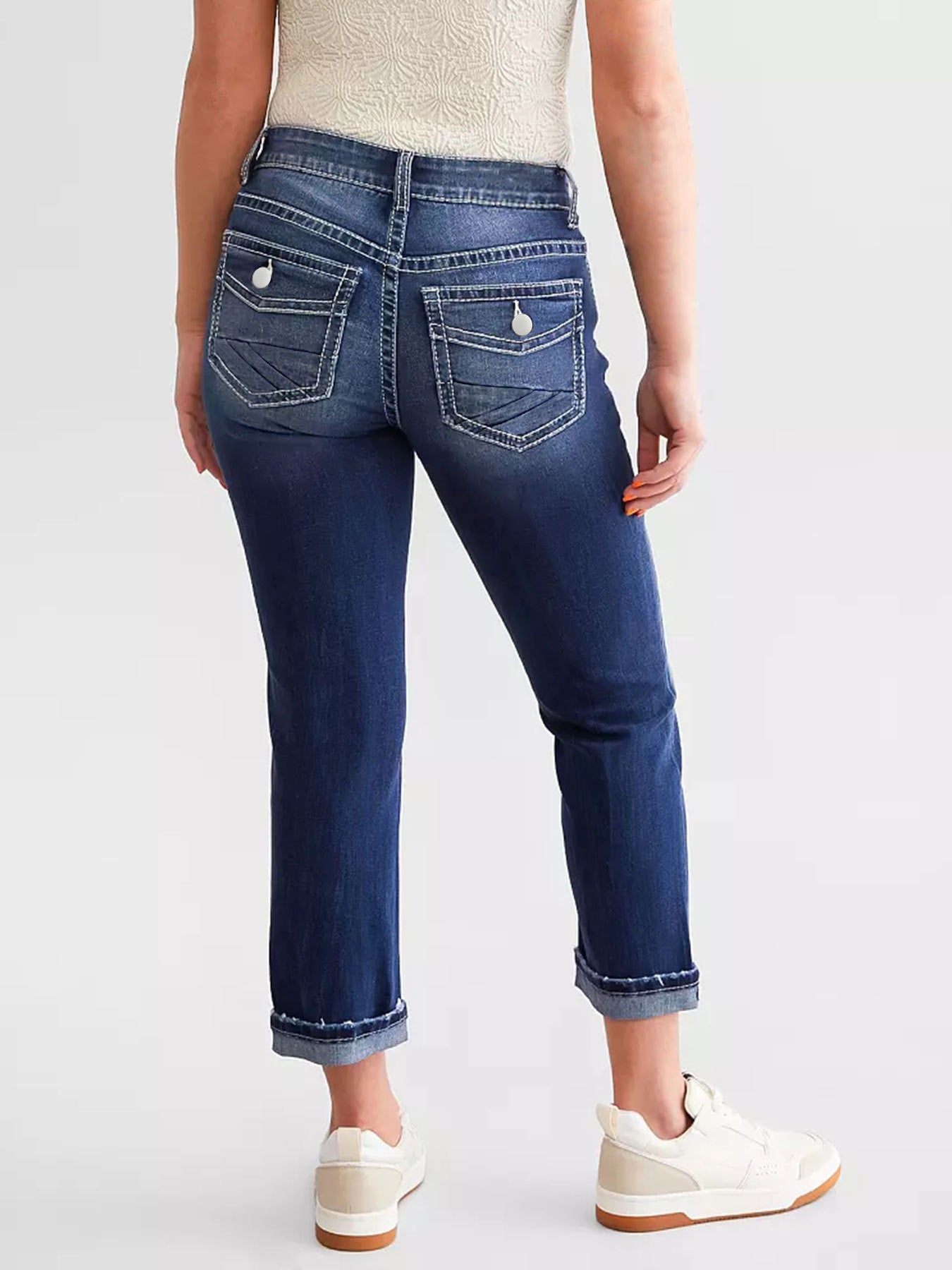 Women's Jeans Embroidered Slim Denim Trousers 4