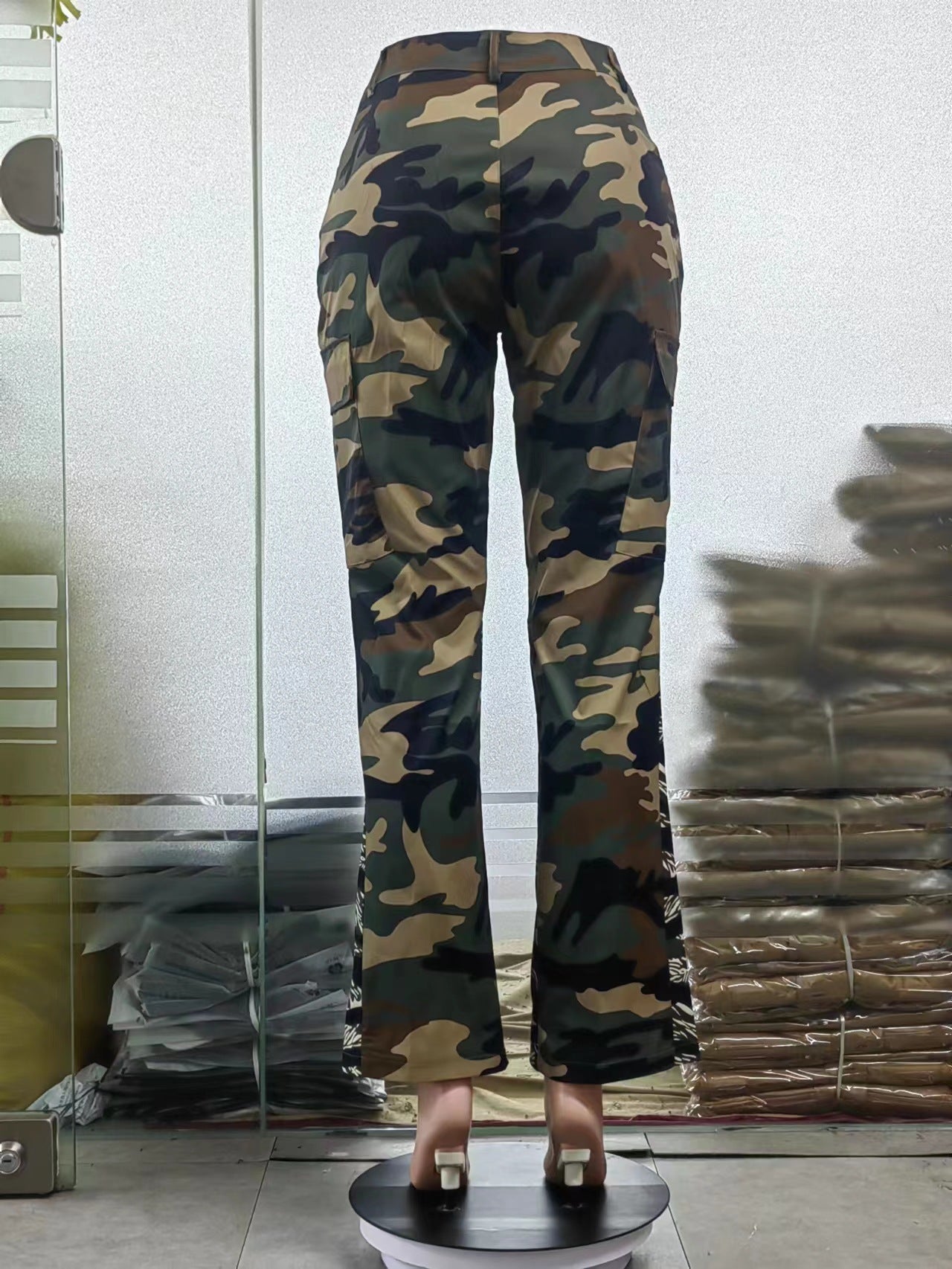 Women's Spring Summer Camouflage Sexy Slim Fit Casual Zip Pocket Cargo Pants 7