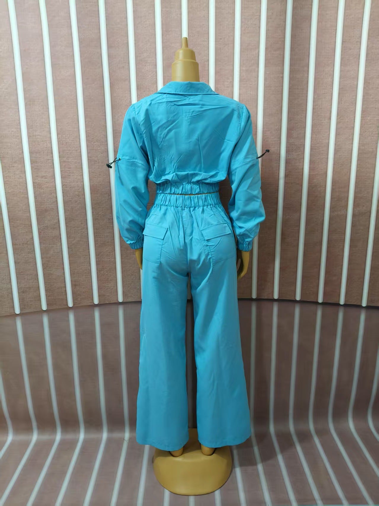 African Women Soid Casual Top and trousers Two Piece Set 17