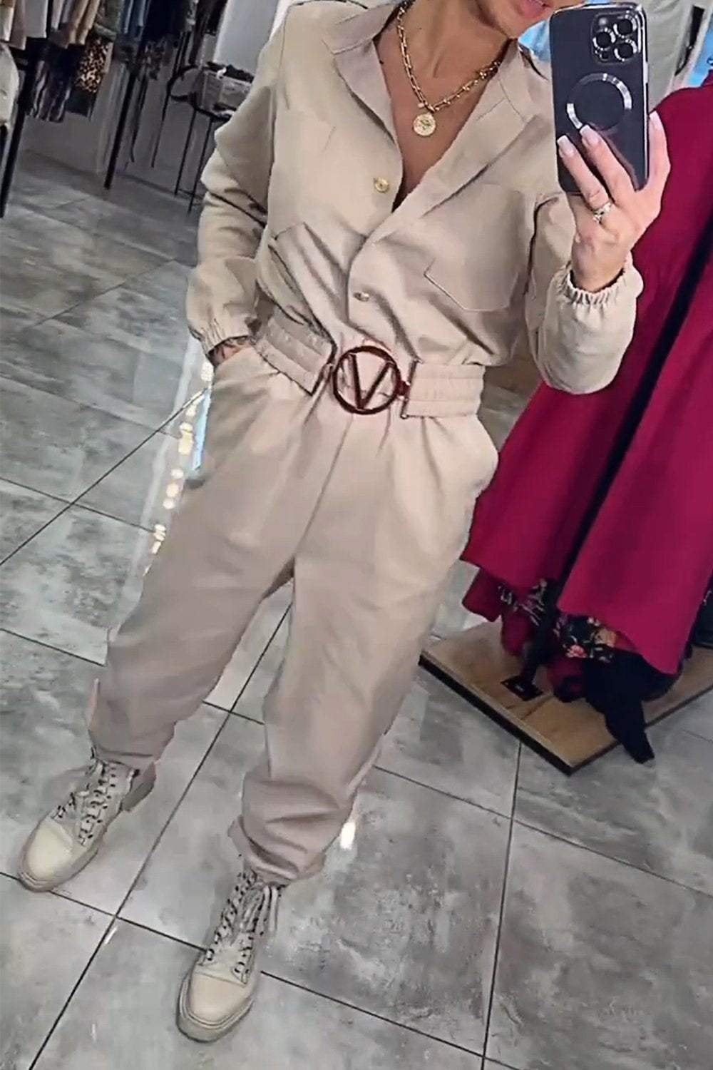 Women Autumn Long Sleeve Casual Jumpsuit