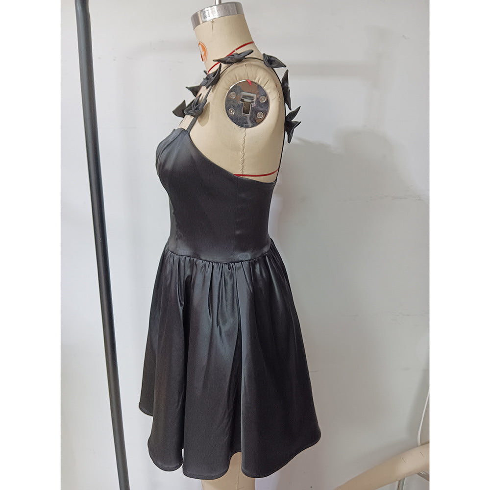 Women Bow Tie Party Formal Party Strap Dress 9