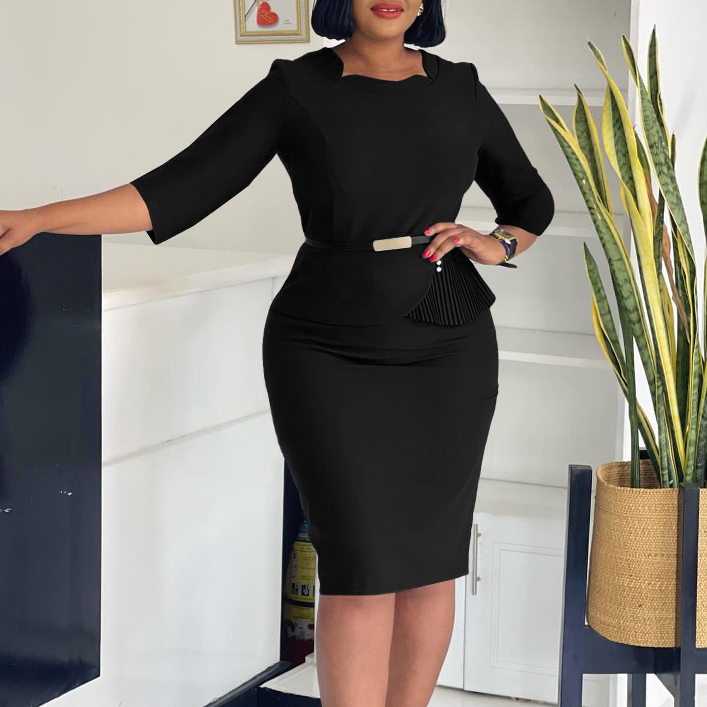 Women's Fashion Ol Chic Elegant Bodycon African Dress 3