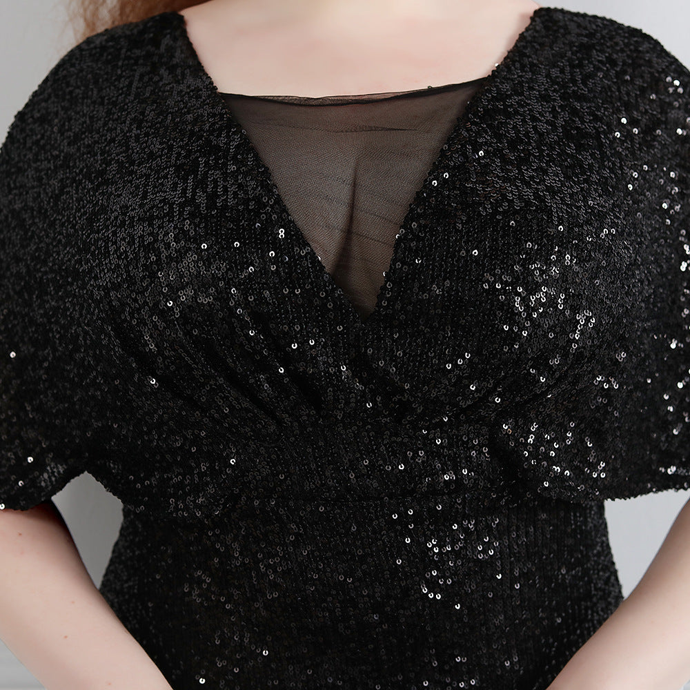 Spring and Summer Plus-Size Long Sequin Formal Party Evening Dress 23