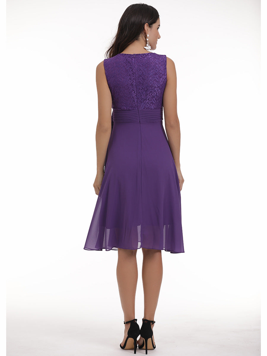 Women chiffon lace dress 58