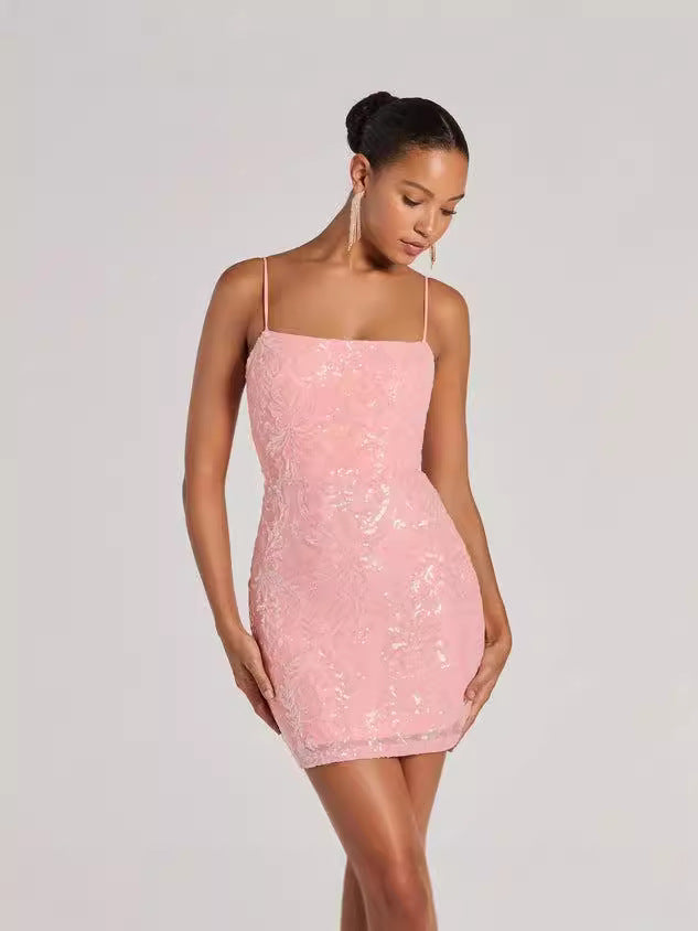 Women Sexy Sequin Bodycon Mini Dress 6