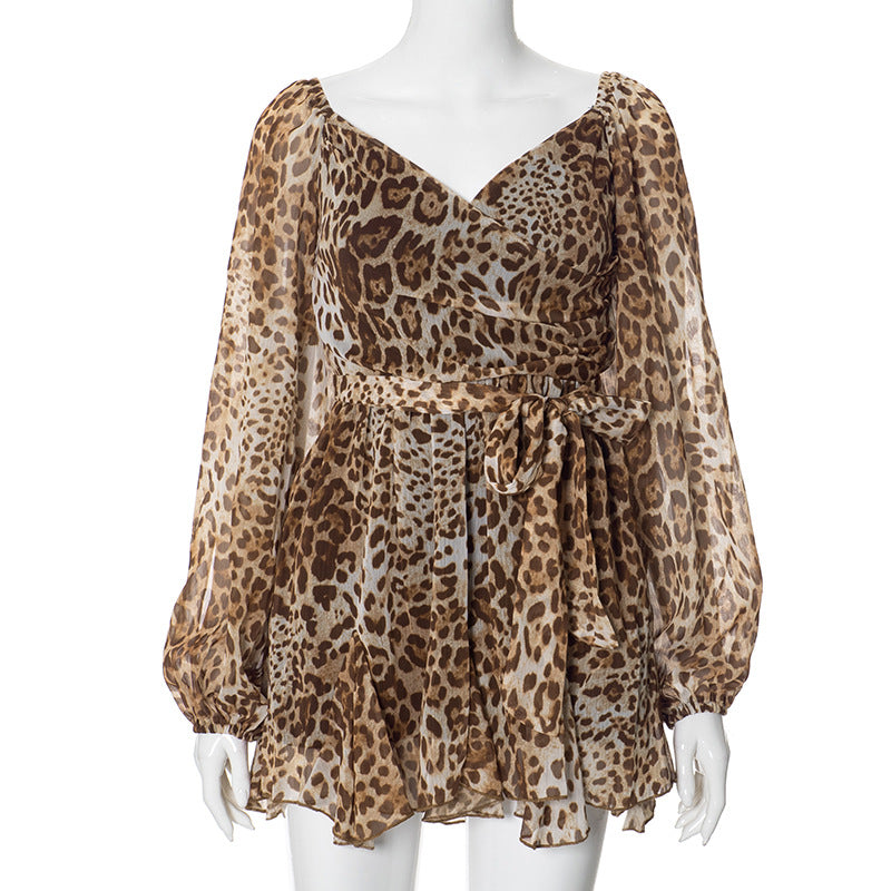 Women Summer Solid Casual Mesh Long Sleeve Lace-Up Backless Mini Dress 21