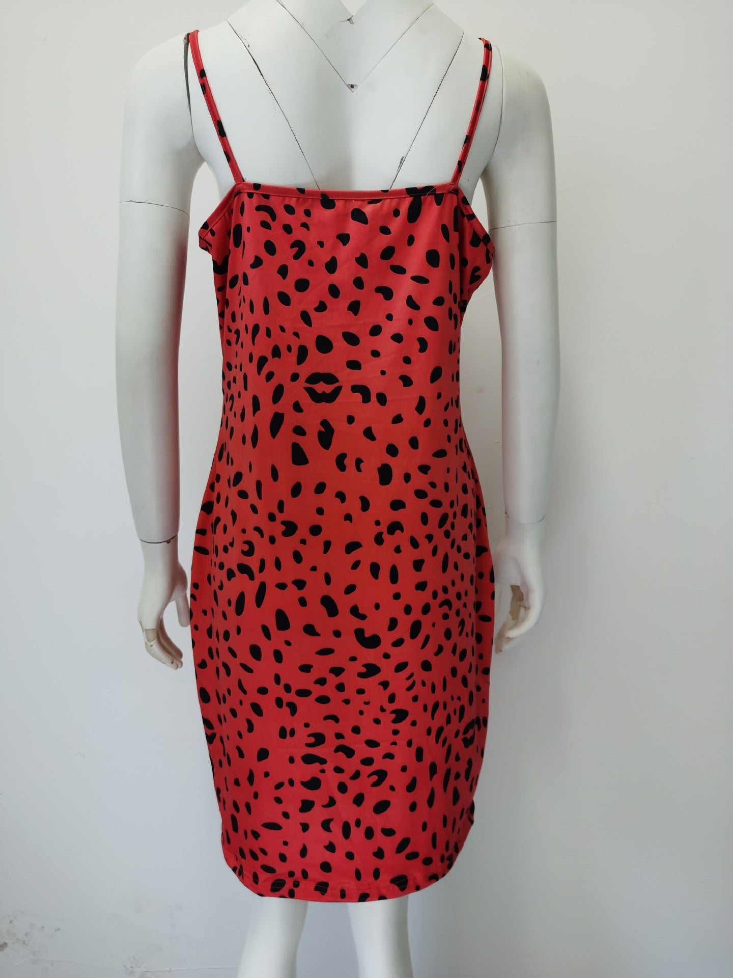 Women Leopard Print V-Neck Strap Dress 18