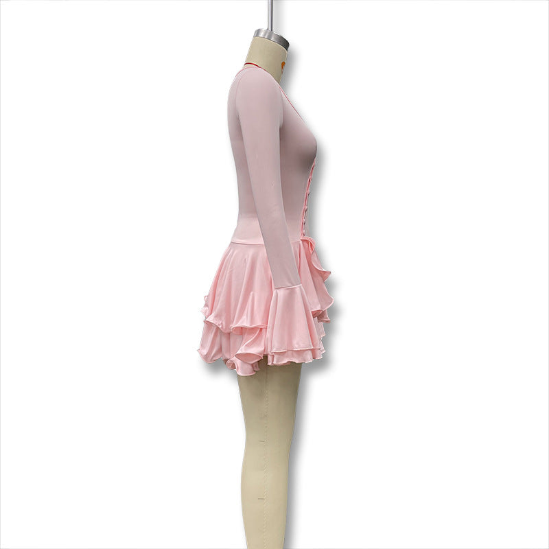 Summer Sexy Single-Button Bell Sleeve Slim Waist Mini Dress 26