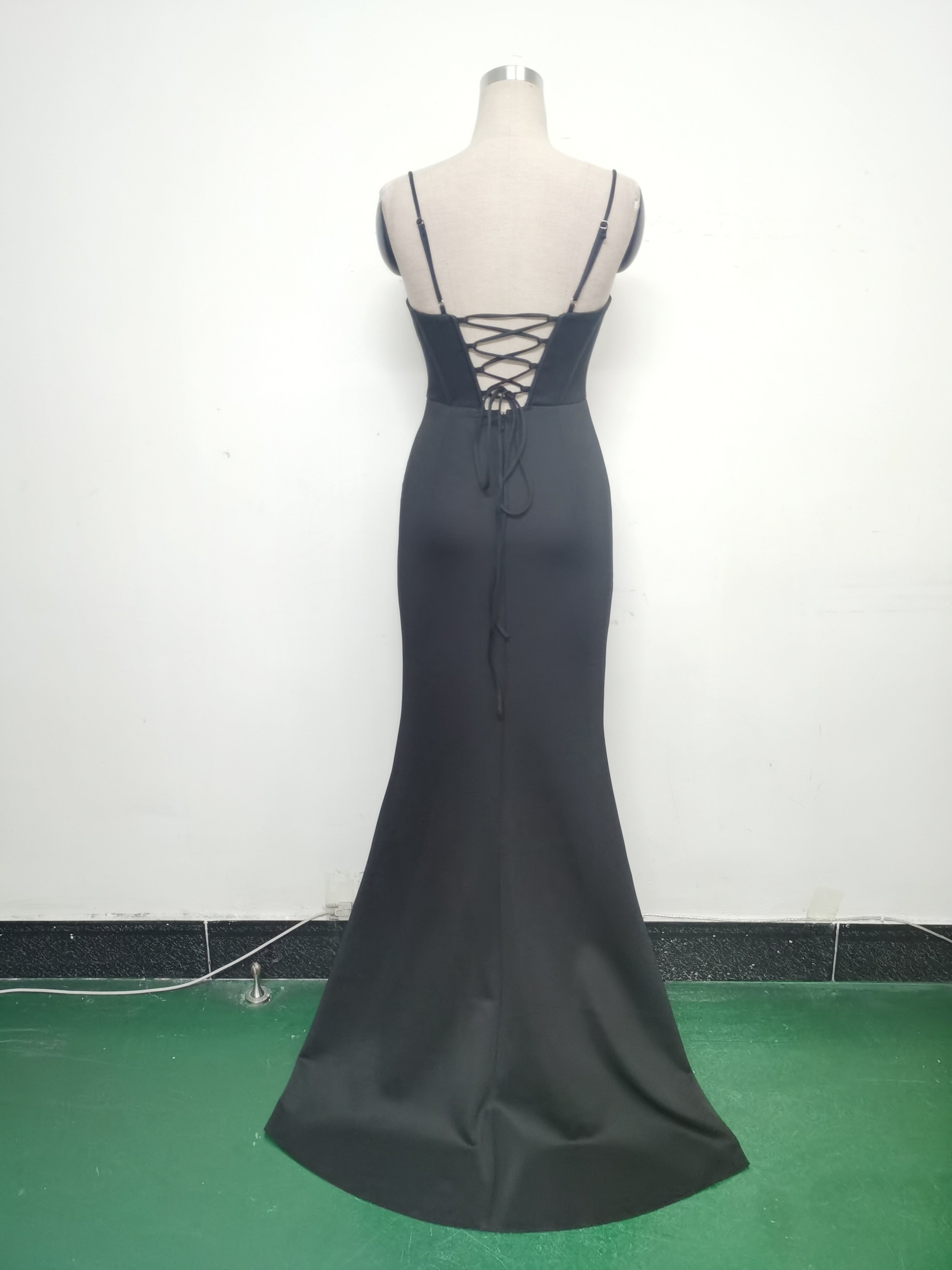 Women Fishbone Crystal Evening Dress 19
