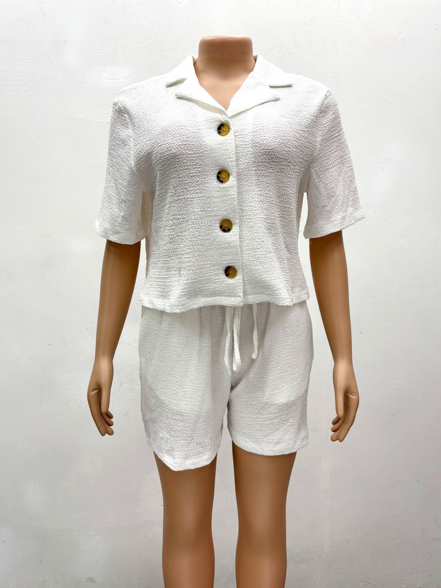 Women African Summer Short Sleeve Shirt Shorts Casual Two-piece Set 9