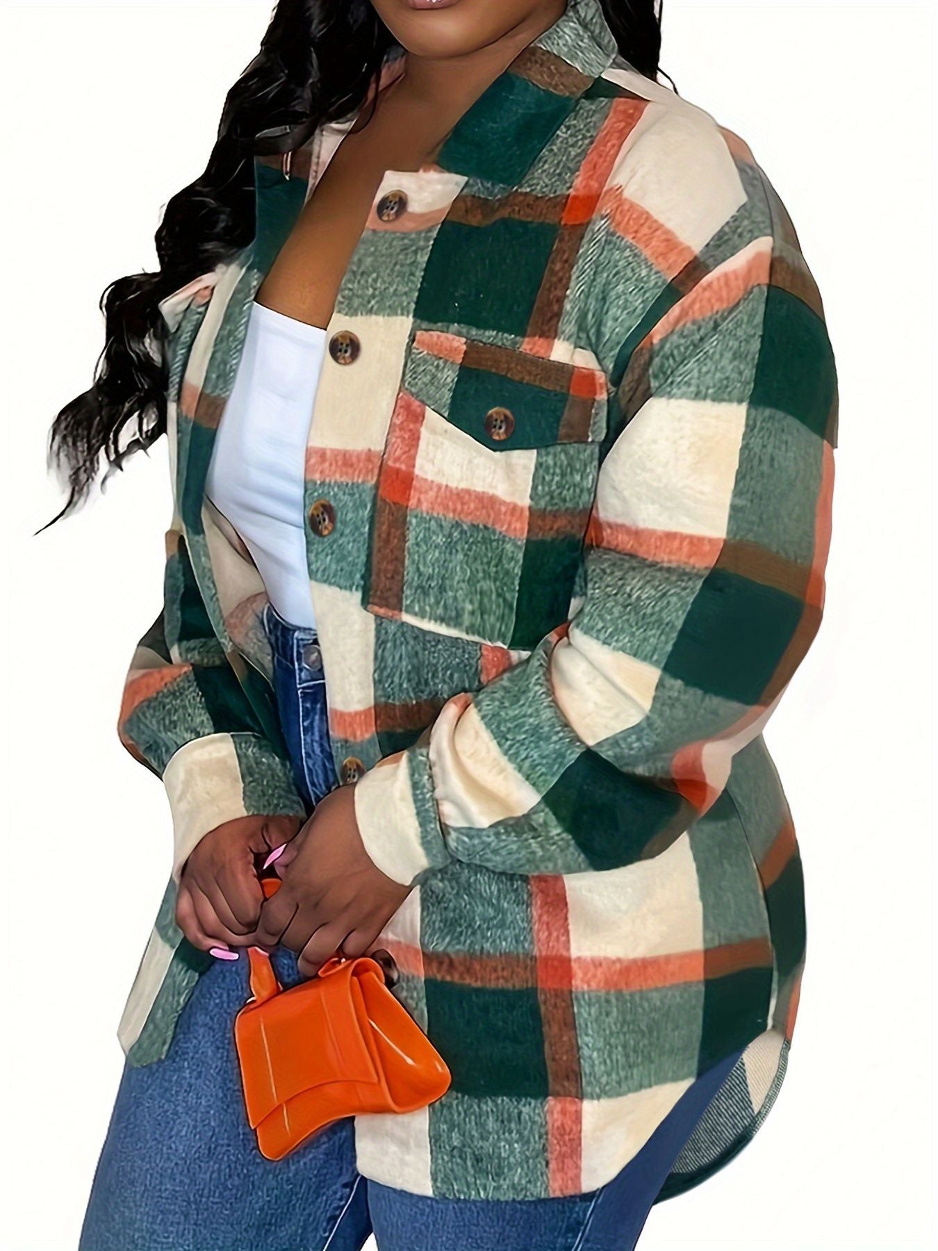 Women Autumn/Winter Plaid Shirt Jacket