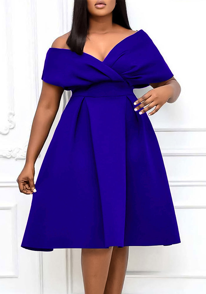 Women's Summer Fashion V-neck Belt Elegant Plus Size African Dress