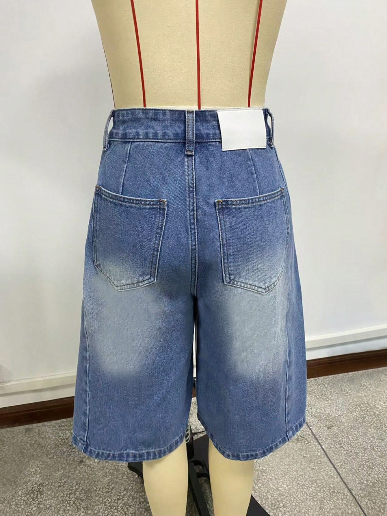 Loose Wide Leg Denim Mid-Length Shorts 8