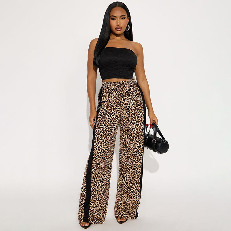 Women Fall/Winter Leopard Print Cropped Pants 3