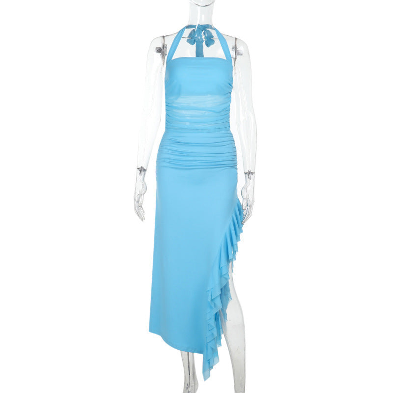 Women Halter Neck Ruffle Dress 11