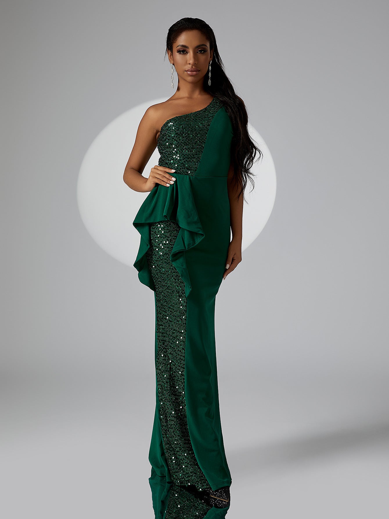 Women One Shoulder Sleeveless Bodycon Dress Evening Dress 4