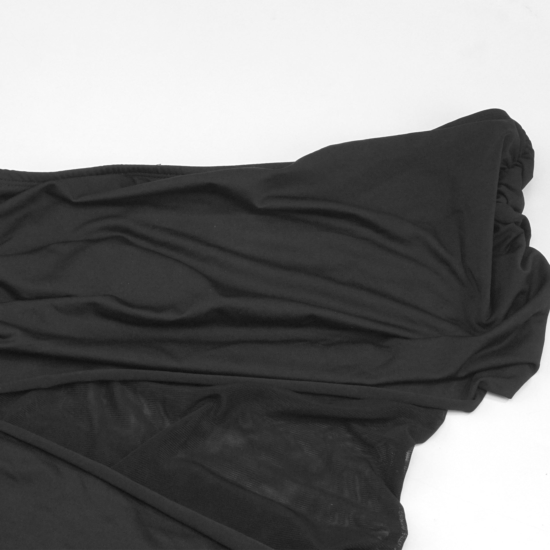 Spring fashionable off-shoulder chic sexy mesh patchwork slim dress 11