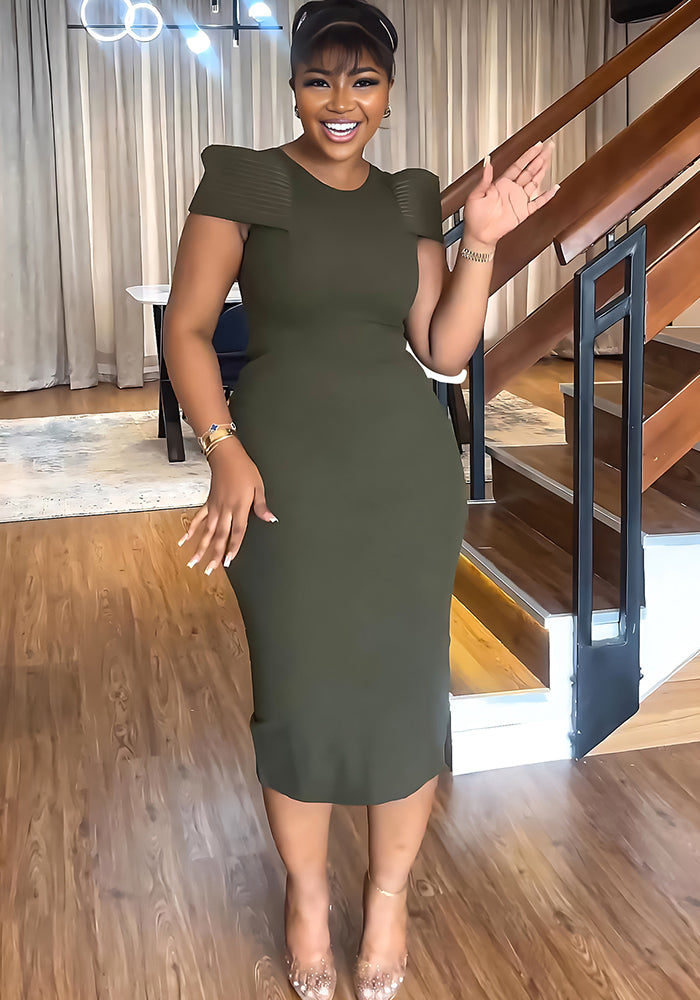 Women's Sleeveless Casual Career Slit Bodycon Dress