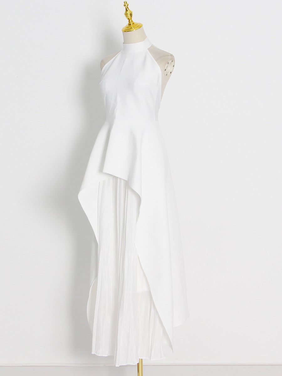 Fashion Two-Piece Spring Round Neck Sleeveless Slim Waist Irregular Two Piece Set 11