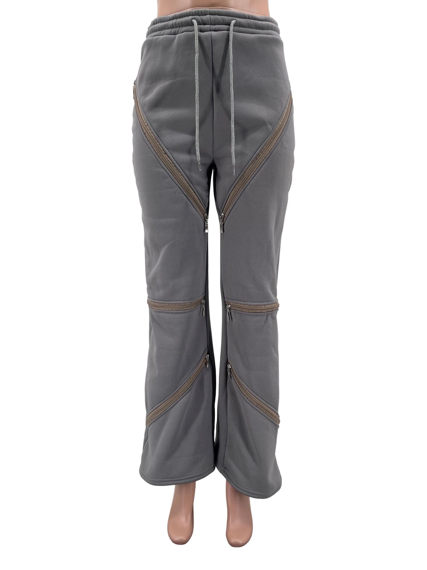 Women Casual Zipper Pocket Zipper Sports Pants 14