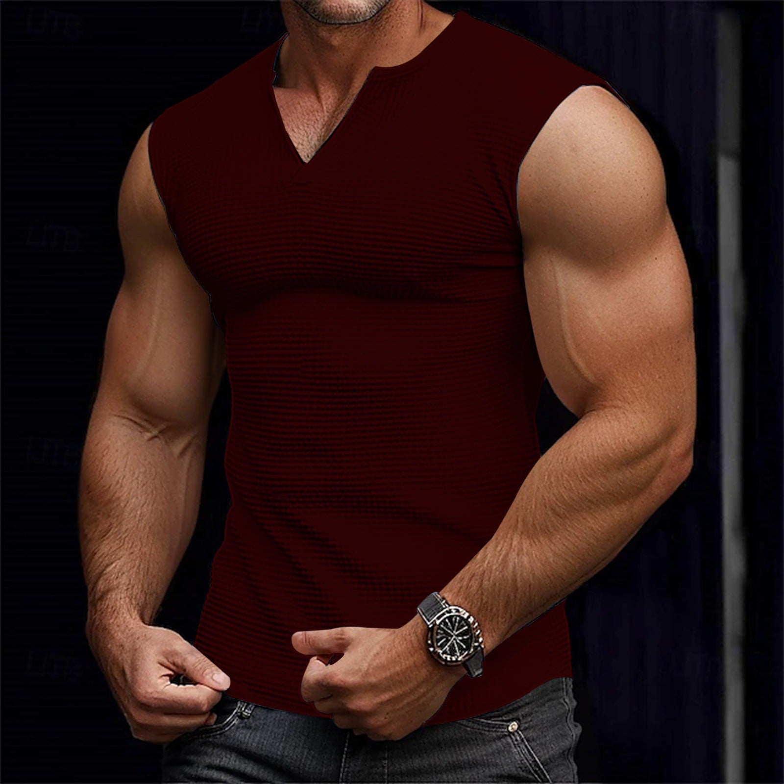 Men's Sporty Casual Coconut Tree Print Tank Top 17