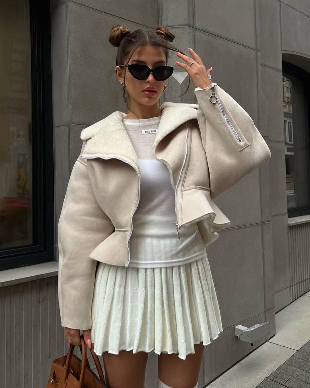 Autumn Winter Turndown Collar Fashion Women's Long-Sleeved Solid Color Jacket 7