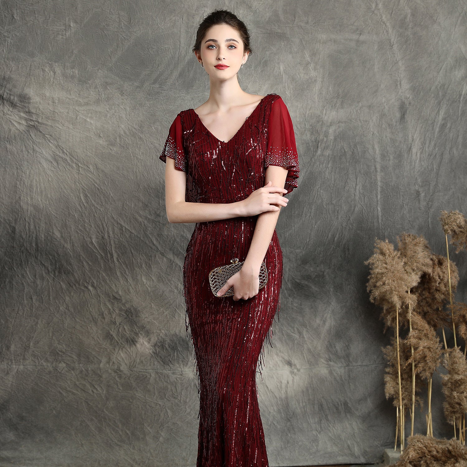 Fringed Sequin Fishtail Formal Party Elegant Chic Evening Dress for Formal Parties 9