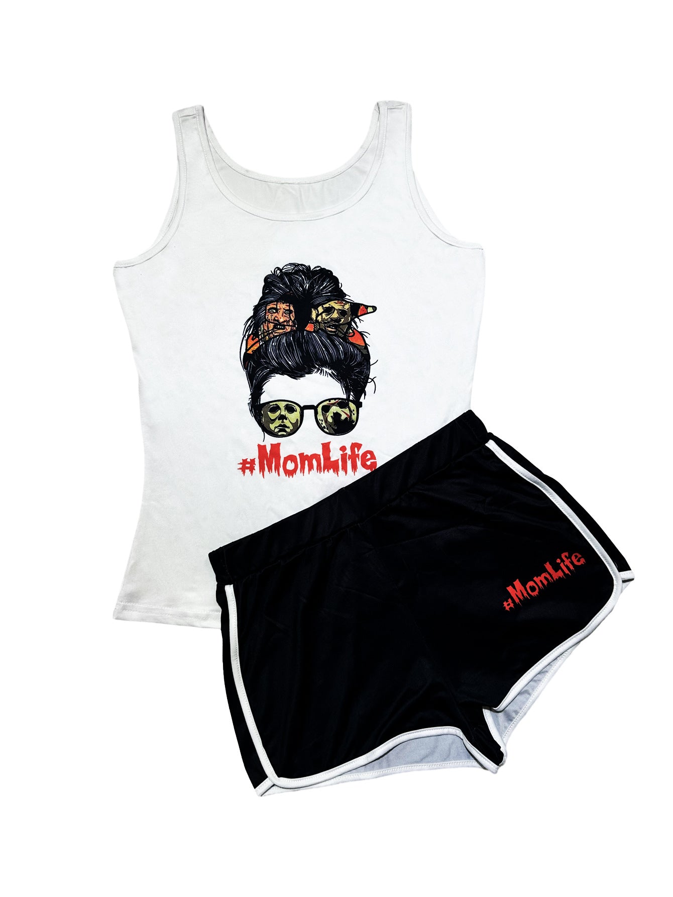 Women's clothing sexy tight fitting print vest shorts two-piece set 13