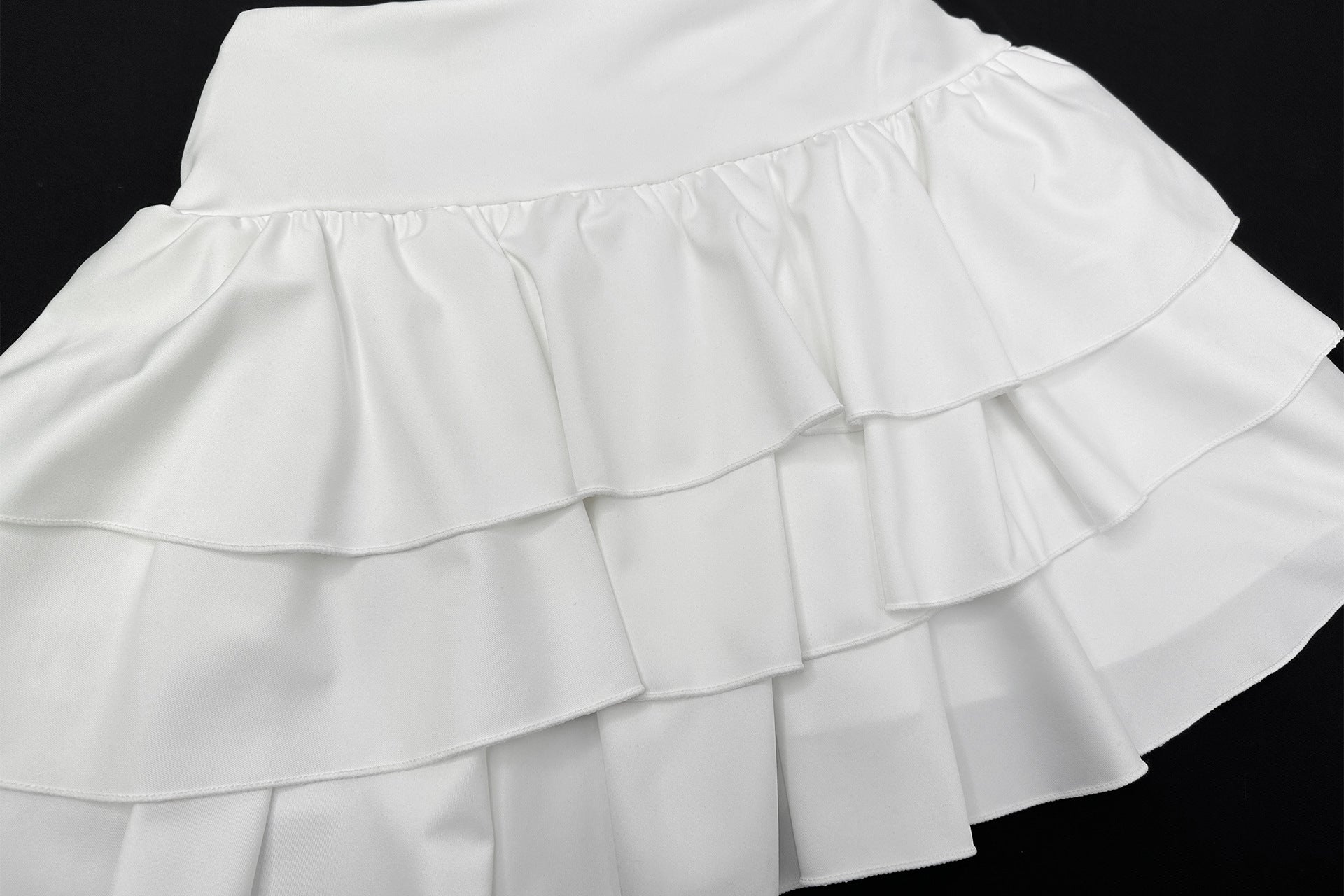 Sexy Strapless top Ruffled Cascading Short Skirt Two-Piece set 13