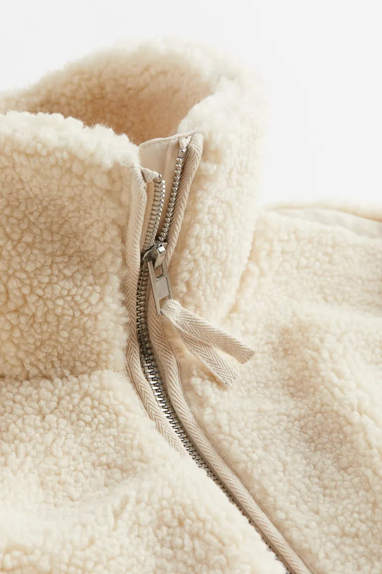 Women Autumn and Winter Loose Furry Style Casual Zipper Jacket 10