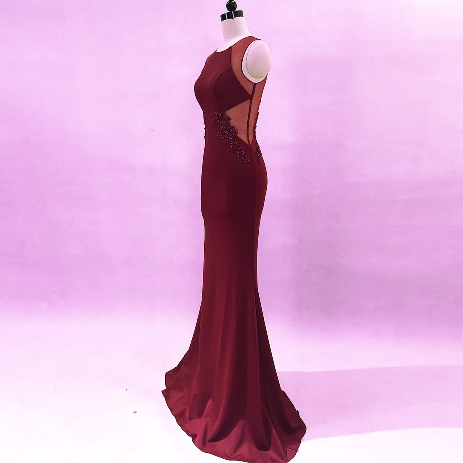 Women Formal Party Slim Elegant Sleeveless Mermaid Evening Dress 25