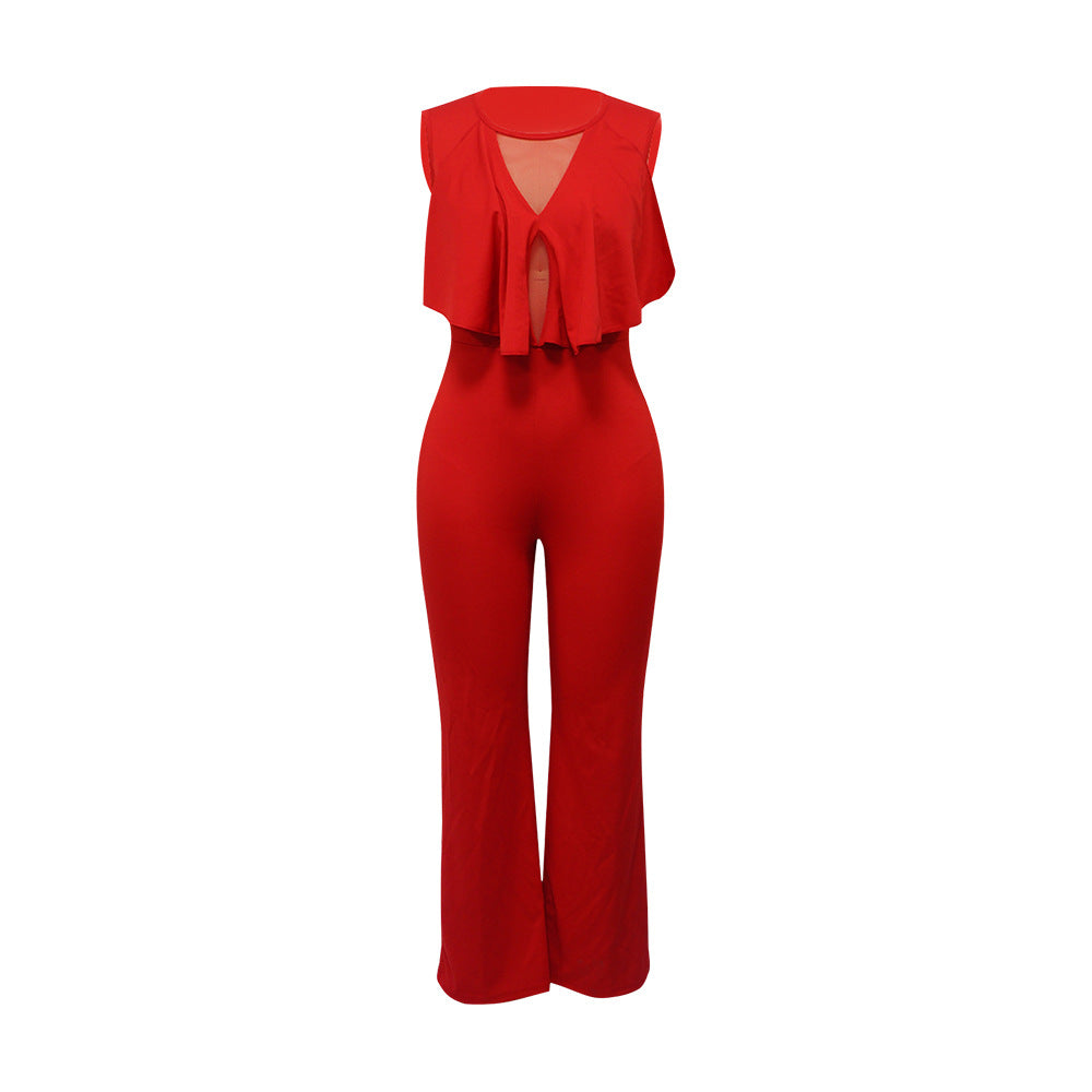 Women Ruffled Sleeveless Jumpsuit 4