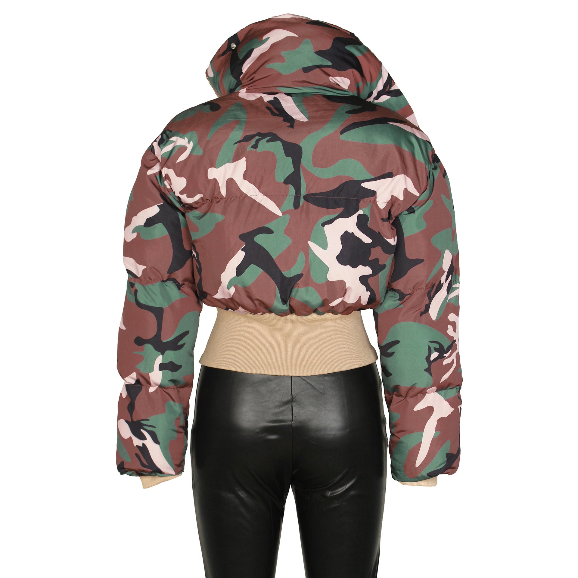 Autumn And Winter Women's Fashion Camouflage Print Short Warm Jacket Cotton-Padded Coat 8