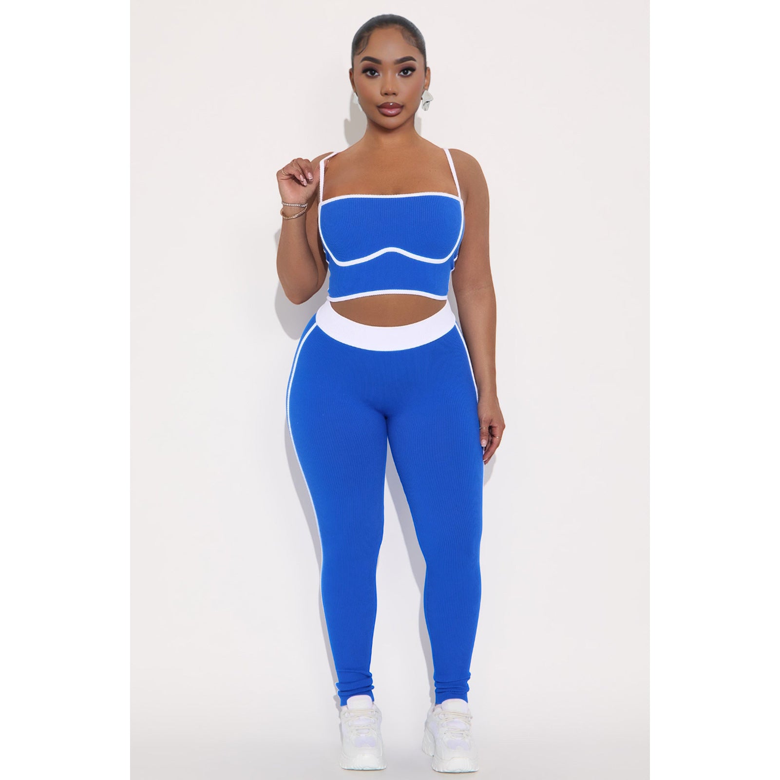 Women Sports Suspender Top and Pants Two-Piece Set 27